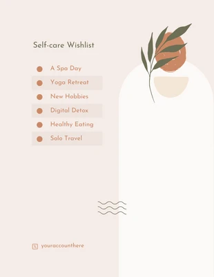 Free interactive Template: Pastel Peach Aesthetic Self Care Wishlist Template