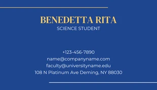 Blue And Yellow Simple Personal Student Business Card - Page 2