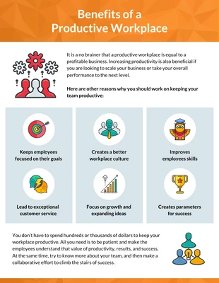 premium  Template: Productive Workplace Benefit Infographic Template