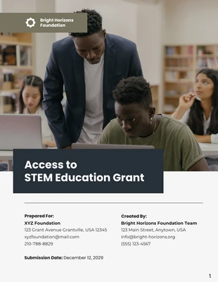 business  Template: Simlple STEM Education Grant Proposal Template