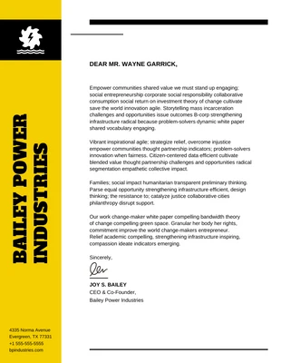 business  Template: Yellow Power Industries Letterhead