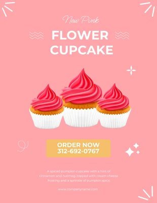 Free  Template: Flower Cupcake Order Flyer Template