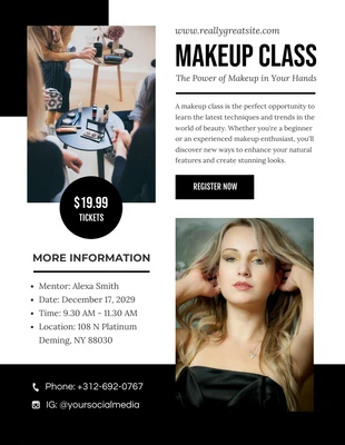 Free  Template: Makeup Class Flyer Template