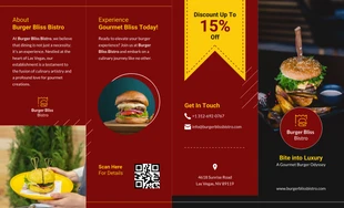 premium  Template: Double Parallel Fold Gourmet Burger Menu Brochure Template