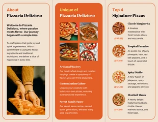 Orange Vintage Pizza Food Trifold Brochure - Page 2