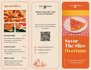 premium interactive Template: Vintage Pizza Food Trifold Brochure Template