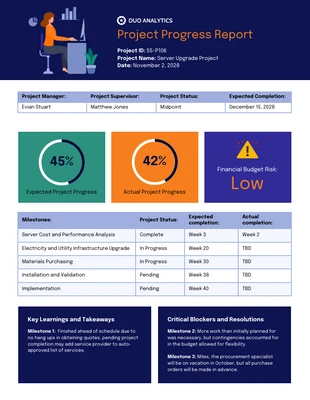 business  Template: Visual Project Progress Report Template