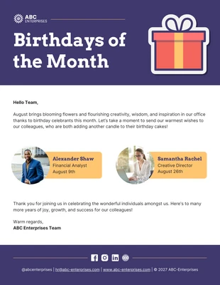 business  Template: Birthday Email Newsletter Template