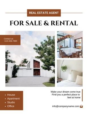 Free  Template: House For Sale and Rent Flyer Template