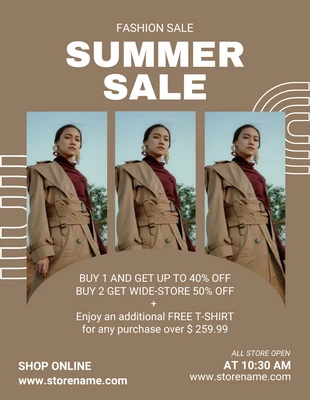 Free  Template: Summer Fashion Sale Flyer Template