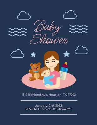 Free  Template: Simple Baby Shower Flyer Template