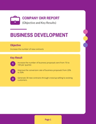 Free  Template: Company OKR Report Template