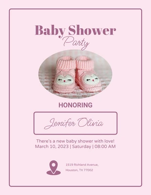 Free  Template: Minimalist Baby Shower Party Flyer Template