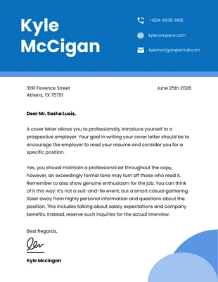 Free  Template: Blue Minimalist Salary Increase Letter