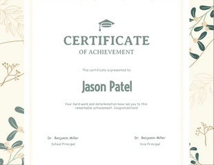 business  Template: Aesthetic School Certificate of Achievement Template