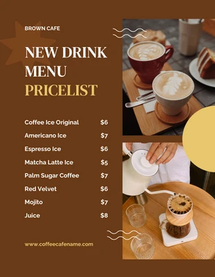 Free  Template: Brown Minimalist Drink Menu