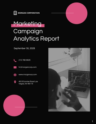 Free  Template: Black Magenta Data Report Template