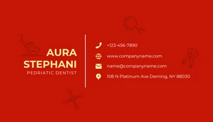 Red Minimalist Illustration Dental Business Card - Page 2