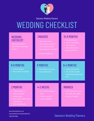 Free  Template: Bold Wedding Planner Checklist Template