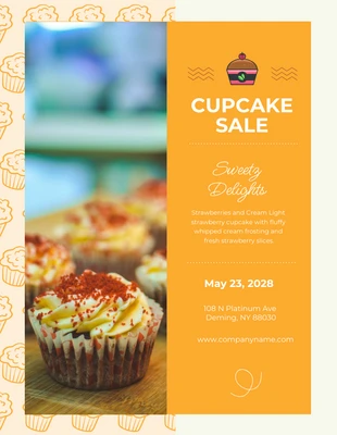 Free  Template: Cupcake for Sale Flyer Template