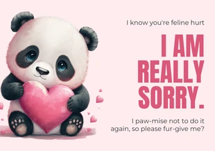 Free  Template: Light Pink Modern Cute Illustration Apology Card