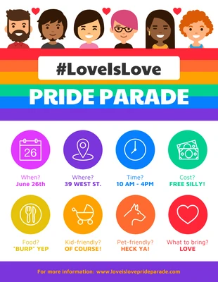 premium  Template: Illustrated Pride Parade Event Flyer Template