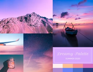 premium  Template: Pastel Adventure Mood Board