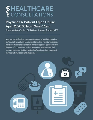 premium  Template: Healthcare Patient Open House Event Poster