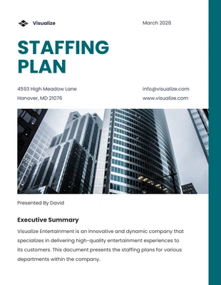 Free  Template: Simple Green Staffing Plan Template