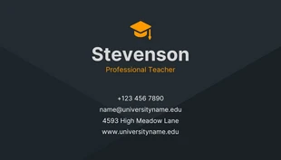 Dark Grey Minimalist Teacher Business Card - Page 2