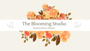 Free  Template: Brown Easy Floral Business Card