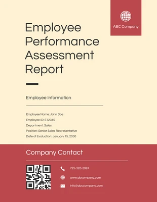 premium  Template: Employee Performance Assessment Report Template