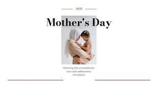 Free  Template: Feminine Minimalist Design Mother Day Presentation Template