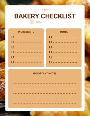 Free  Template: Cream Brown Shopping Bakery Checklist Template