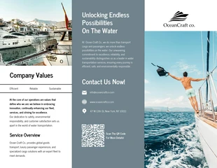 Free interactive Template: Water Transportation Services Brochure