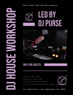 Free  Template: DJ House Workshop Flyer Template