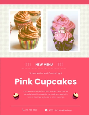 Free  Template: Pink Cupcake Brochure Flyer Template