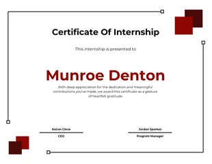 business  Template: White Red Certificate of internship Template