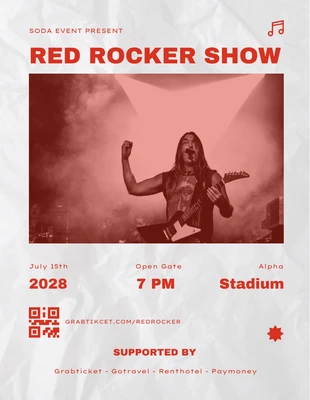 Free  Template: Red Poster Music Show