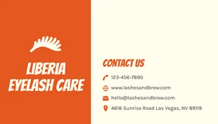 Orange Modern Lash Business Card - Page 2