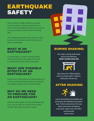 premium  Template: Green Earthquake Safety Brochure Template