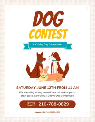 Free  Template: White Dog Contest Event Poster