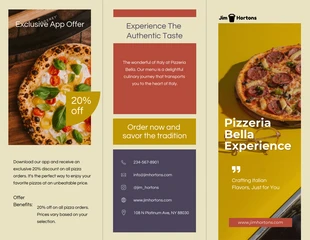 premium  Template: Pizza Restaurant Tri-fold Brochure Template