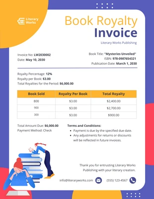 Free  Template: Book Royalty Invoice Template