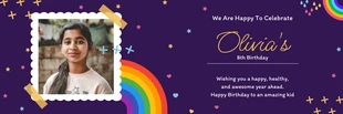 Free  Template: Purple And Colorful Illustration Birthday Greetings Banner