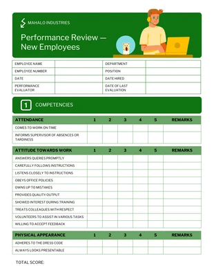 premium  Template: Job Performance Review Examples Template