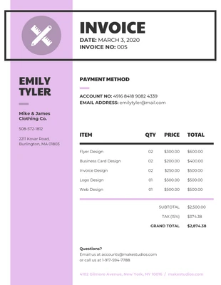 premium  Template: Modern Fashion Invoice Template