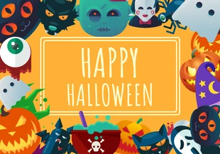 Free  Template: Orange Cute Emoji Simple Halloween