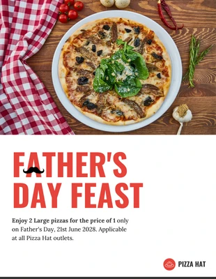 Free  Template: Father's Day Pizza Feast Flyer Template