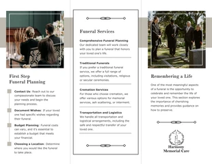 Beige Vintage Funeral Tri-fold  Brochure - Page 2